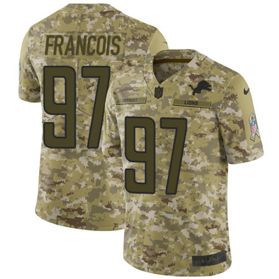 Youth Nike Detroit Lions 97 Ricky Jean Francois Limited Camo 2018 Salute to Service NFL Jersey