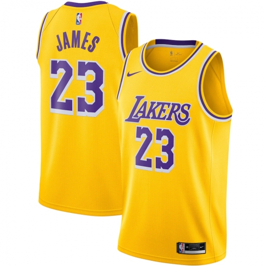 Men's Los Angeles Lakers 23 LeBron James Nike Gold 2020-21 Swingman Jersey