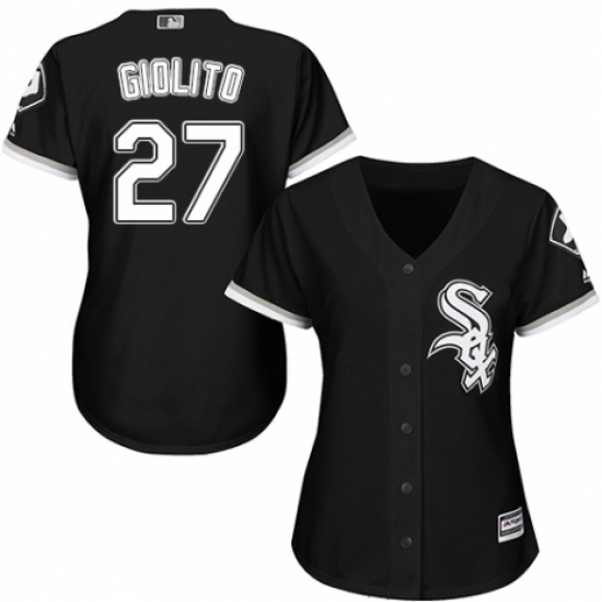 Women's Majestic Chicago White Sox 27 Lucas Giolito Replica Black Alternate Home Cool Base MLB Jersey