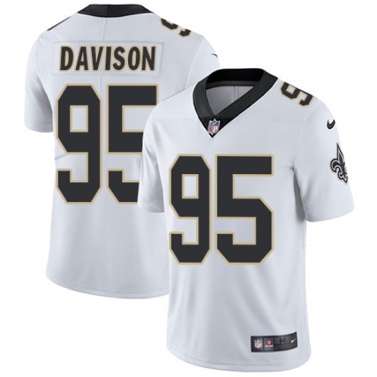 Youth Nike New Orleans Saints 95 Tyeler Davison White Vapor Untouchable Limited Player NFL Jersey