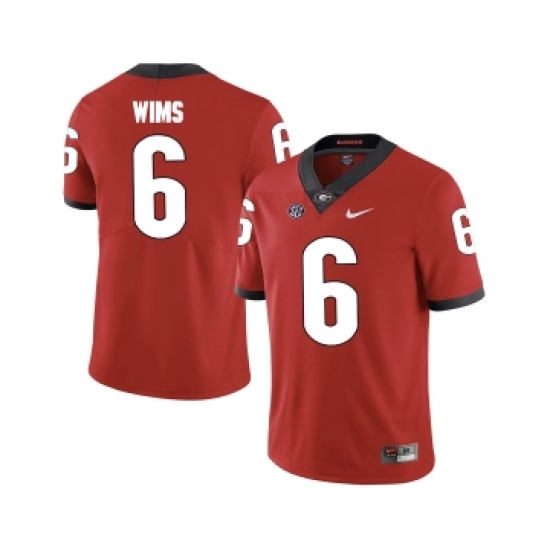 Georgia Bulldogs 6 Javon Wims Red College Football Jersey