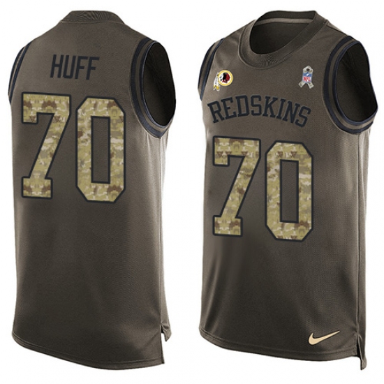 Men's Nike Washington Redskins 70 Sam Huff Limited Green Salute to Service Tank Top NFL Jersey