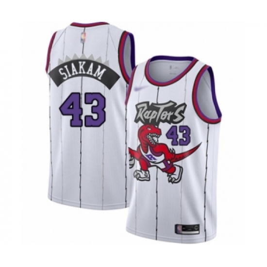 Youth Toronto Raptors 43 Pascal Siakam Swingman White Hardwood Classics Basketball Jersey