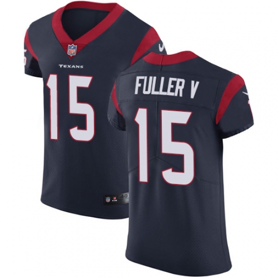 Men's Nike Houston Texans 15 Will Fuller V Navy Blue Team Color Vapor Untouchable Elite Player NFL Jersey