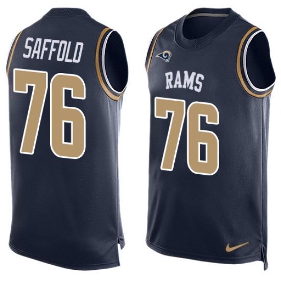 Men's Nike Los Angeles Rams 76 Rodger Saffold Limited Navy Blue Player Name & Number Tank Top NFL Jersey