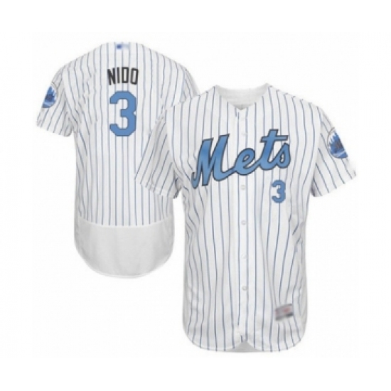 Men's New York Mets 3 Tomas Nido Authentic White 2016 Father's Day Fashion Flex Base Baseball Player Jersey