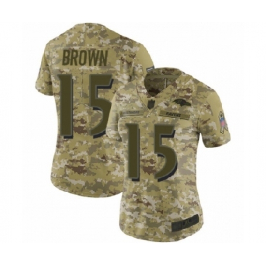 Women's Baltimore Ravens 15 Marquise Brown Limited Camo 2018 Salute to Service Football Jersey