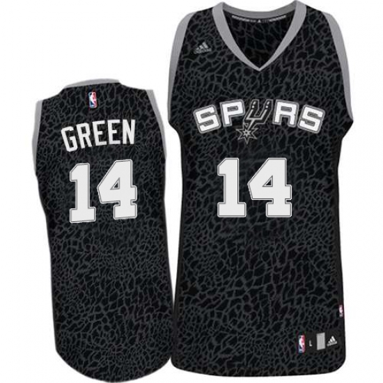 Men's Adidas San Antonio Spurs 14 Danny Green Authentic Black Crazy Light NBA Jersey