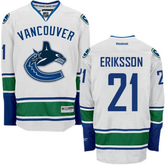 Men's Reebok Vancouver Canucks 21 Loui Eriksson Authentic White Away NHL Jersey