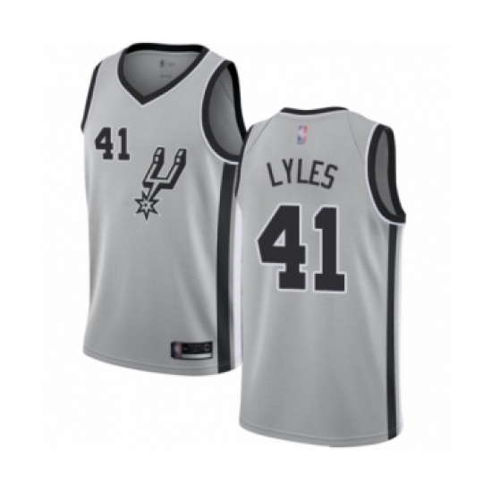 Youth San Antonio Spurs 41 Trey Lyles Swingman Silver Basketball Jersey Statement Edition