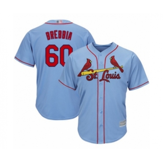 Youth St. Louis Cardinals 60 John Brebbia Authentic Light Blue Alternate Cool Base Baseball Player Jersey