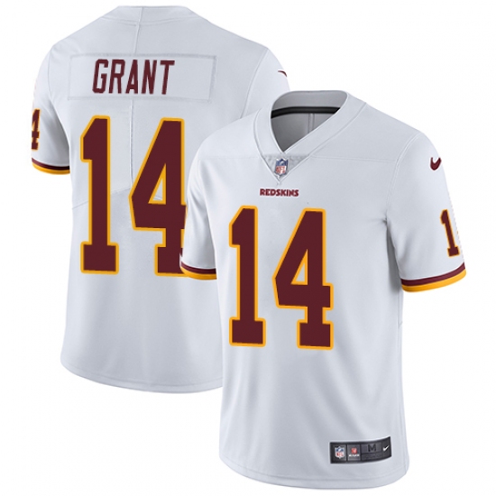 Men's Nike Washington Redskins 14 Ryan Grant White Vapor Untouchable Limited Player NFL Jersey