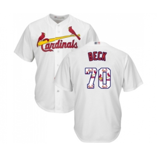 Men's St. Louis Cardinals 70 Chris Beck Authentic White Team Logo Fashion Cool Base Baseball Jersey