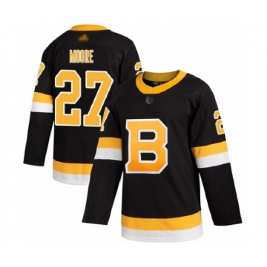 Youth Boston Bruins 27 John Moore Authentic Black Alternate Hockey Jersey