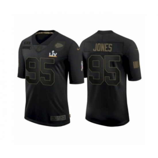 Youth Kansas City Chiefs 95 Chris Jones Black 2021 Super Bowl LV Jersey