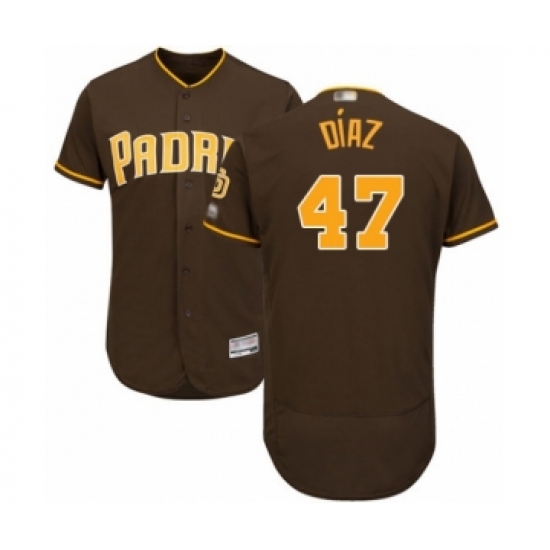 Men's San Diego Padres 47 Miguel Diaz Brown Alternate Flex Base Authentic Collection Baseball Player Jersey