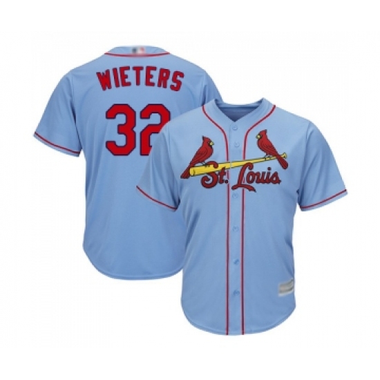 Men's St. Louis Cardinals 32 Matt Wieters Replica Light Blue Alternate Cool Base Baseball Jersey