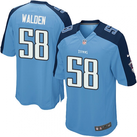 Men's Nike Tennessee Titans 58 Erik Walden Game Light Blue Team Color NFL Jersey