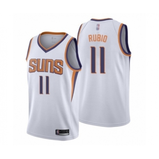 Men's Phoenix Suns 11 Ricky Rubio Authentic White Basketball Jersey - Association Edition