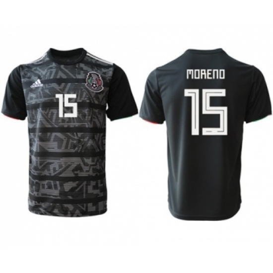 Mexico 15 Moreno Black Soccer Country Jersey