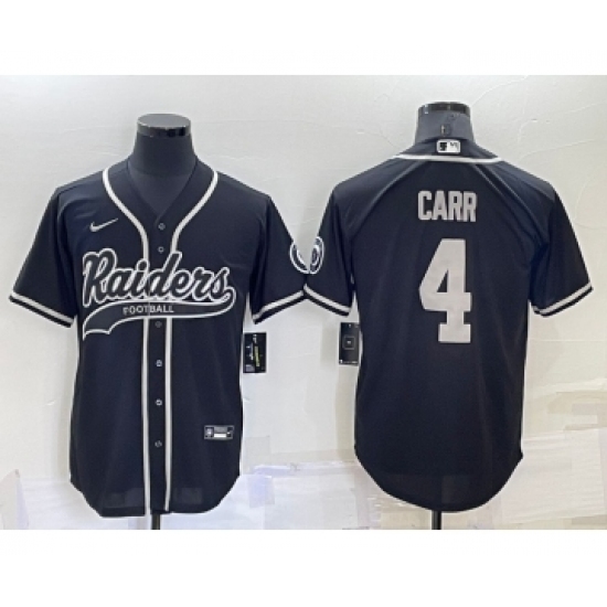 Men's Las Vegas Raiders 4 Derek Carr Black Stitched MLB Cool Base Nike Baseball Jersey