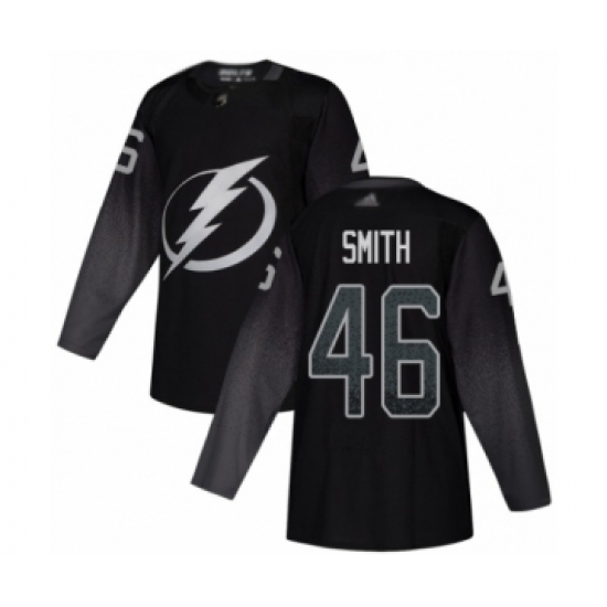 Men's Tampa Bay Lightning 46 Gemel Smith Authentic Black Alternate Hockey Jersey