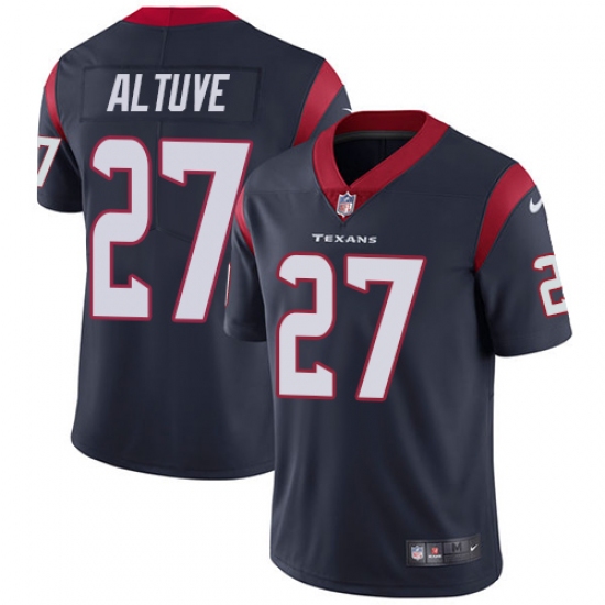 Men's Nike Houston Texans 27 Jose Altuve Limited Navy Blue Team Color Vapor Untouchable NFL Jersey