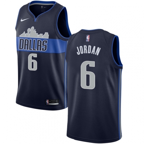 Women's Nike Dallas Mavericks 6 DeAndre Jordan Swingman Navy Blue NBA Jersey Statement Edition