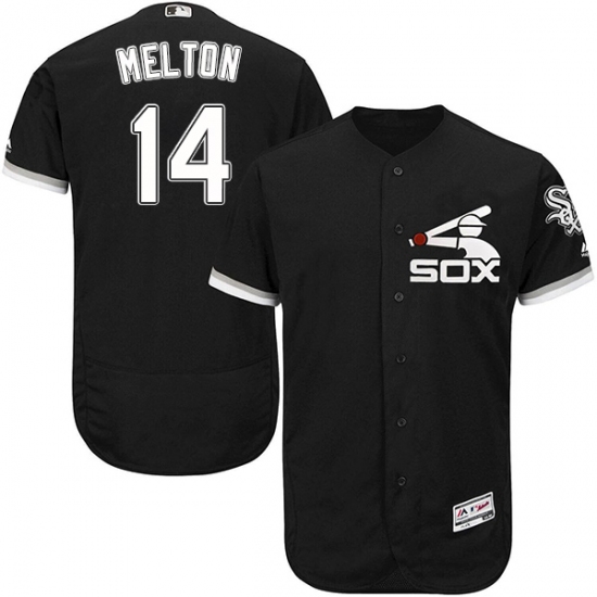 Men's Majestic Chicago White Sox 14 Bill Melton Authentic Black Alternate Home Cool Base MLB Jersey