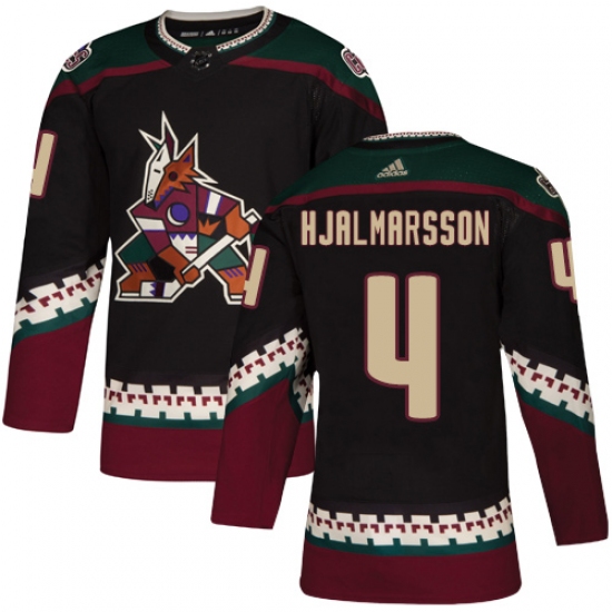 Youth Adidas Arizona Coyotes 4 Niklas Hjalmarsson Authentic Black Alternate NHL Jersey