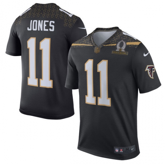 Men's Nike Atlanta Falcons 11 Julio Jones Elite Black Team Irvin 2016 Pro Bowl NFL Jersey