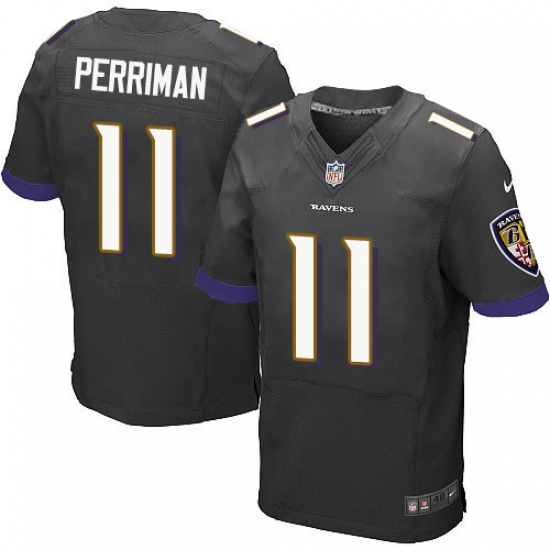 Men's Nike Baltimore Ravens 11 Breshad Perriman Elite Black Alternate NFL Jersey