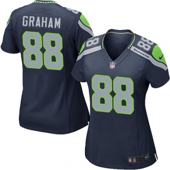 Women's Nike Seattle Seahawks 88 Jimmy Graham Game Steel Blue Team Color NFL Jersey