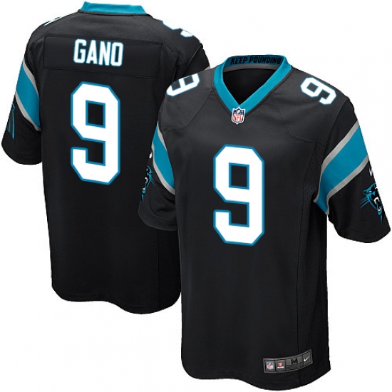 Men's Nike Carolina Panthers 9 Graham Gano Game Black Team Color NFL Jersey