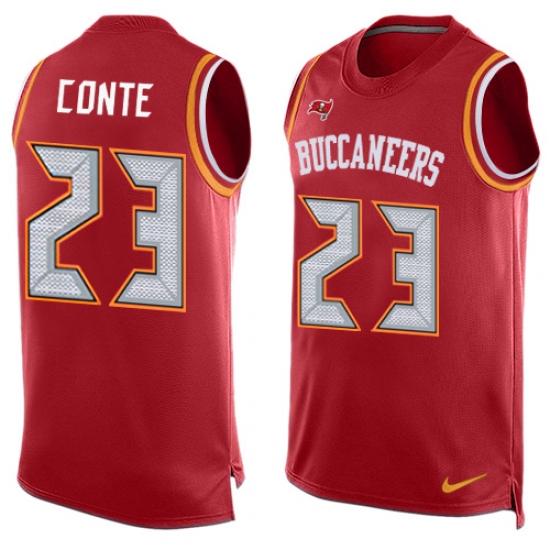 Men's Nike Tampa Bay Buccaneers 23 Chris Conte Limited Red Player Name & Number Tank Top NFL Jersey