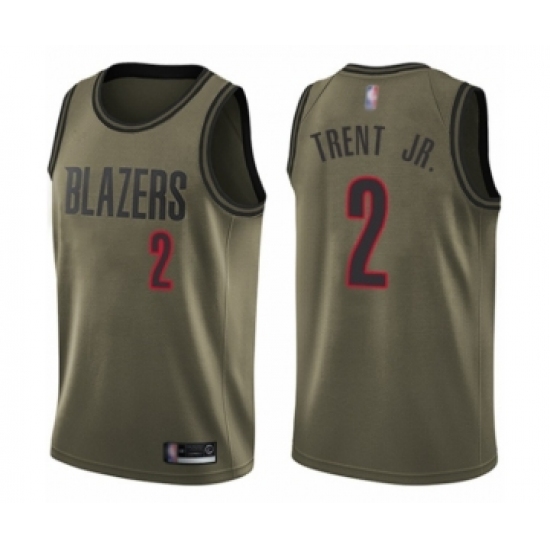 Youth Portland Trail Blazers 2 Gary Trent Jr. Swingman Green Salute to Service Basketball Jersey