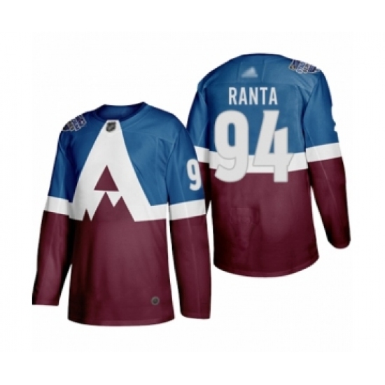 Men's Colorado Avalanche 94 Sampo Ranta Authentic Burgundy Blue 2020 Stadium Series Hockey Jersey