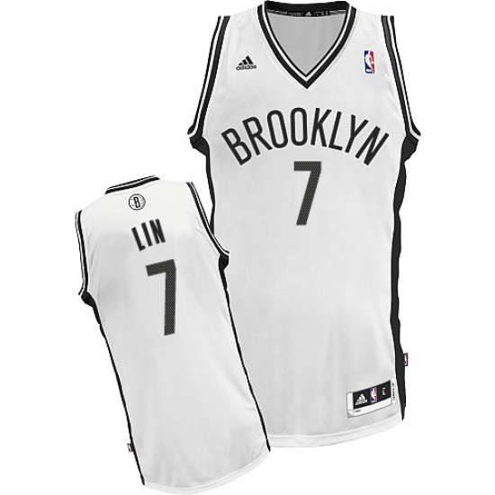 Youth Adidas Brooklyn Nets 7 Jeremy Lin Swingman White Home NBA Jersey