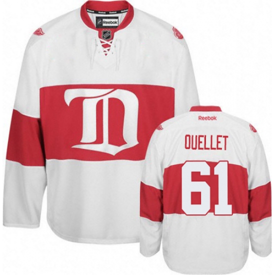 Women's Reebok Detroit Red Wings 61 Xavier Ouellet Authentic White Third NHL Jersey