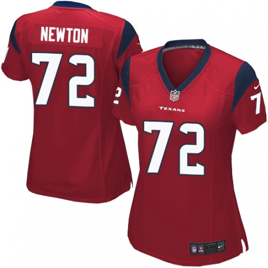 Women's Nike Houston Texans 72 Derek Newton Game Red Alternate NFL Jersey