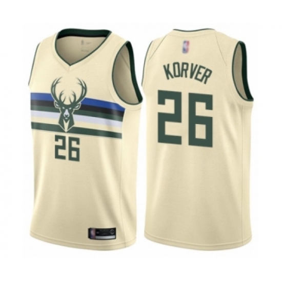 Youth Milwaukee Bucks 26 Kyle Korver Swingman Cream Basketball Jersey - City Edition