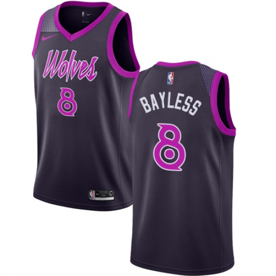 Men's Nike Minnesota Timberwolves 8 Jerryd Bayless Swingman Purple NBA Jersey - City Edition