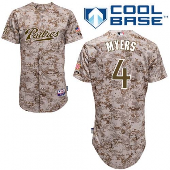 Women's Majestic San Diego Padres 4 Wil Myers Authentic Camo Alternate 2 Cool Base MLB Jersey