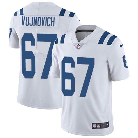 Men's Nike Indianapolis Colts 67 Jeremy Vujnovich White Vapor Untouchable Limited Player NFL Jersey