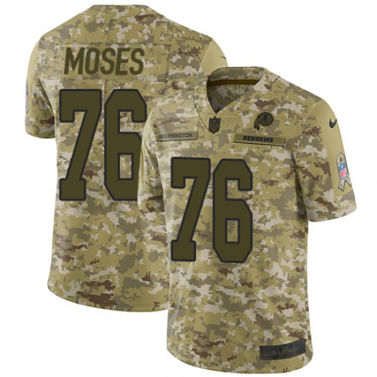 Youth Nike Washington Redskins 76 Morgan Moses Limited Camo 2018 Salute to Service NFL Jersey