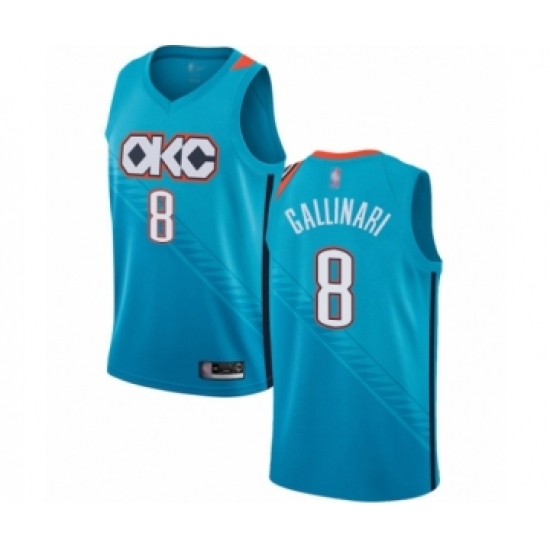 Youth Oklahoma City Thunder 8 Danilo Gallinari Swingman Turquoise Basketball Jersey - City Edition