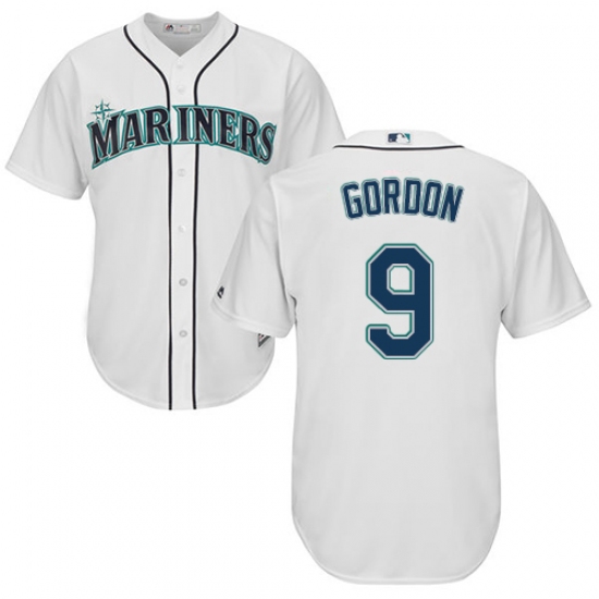 Men's Majestic Seattle Mariners 9 Dee Gordon Replica White Home Cool Base MLB Jersey