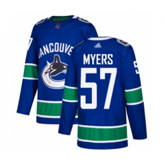 Men's Vancouver Canucks 57 Tyler Myers Authentic Blue Home Hockey Jersey