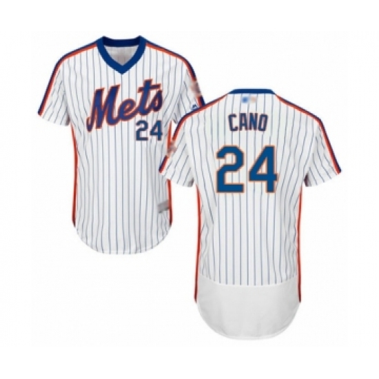 Men's New York Mets 24 Robinson Cano White Alternate Flex Base Authentic Collection Baseball Jersey