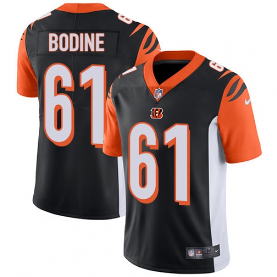 Men's Nike Cincinnati Bengals 61 Russell Bodine Vapor Untouchable Limited Black Team Color NFL Jersey